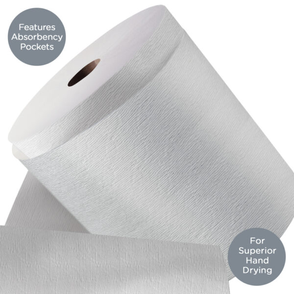 Kleenex® Hard Roll Paper Towels (01080), with Premium Absorbency Pockets™, 1.5" Core, White, (12 Rolls/Case, 425'/Roll, 5,100'/Case) - Image 5