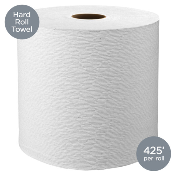 Kleenex® Hard Roll Paper Towels (01080), with Premium Absorbency Pockets™, 1.5" Core, White, (12 Rolls/Case, 425'/Roll, 5,100'/Case) - Image 3