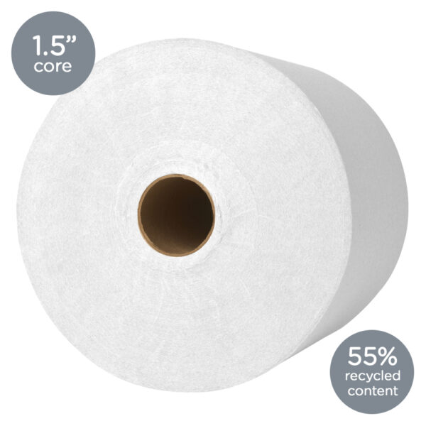 Kleenex® Hard Roll Paper Towels (01080), with Premium Absorbency Pockets™, 1.5" Core, White, (12 Rolls/Case, 425'/Roll, 5,100'/Case) - Image 4