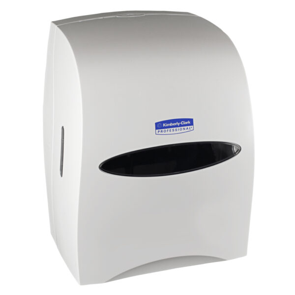 Kimberly-Clark Professional™ Sanitouch Manual Hard Roll Towel Dispenser (09991), White, for 1.5" Core Roll Towels, 12.63" x 16.13" x 10.2"