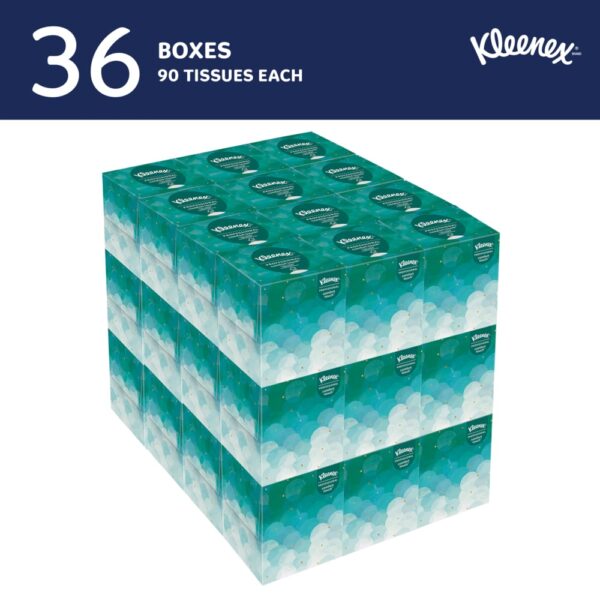 Kleenex® Professional Facial Tissue (21270), 2-Ply, White, Upright Facial Tissue Cube Boxes for Business (90 Tissues/Box, 36 Boxes/Case, 3,240 Tissues/Case) - Image 2