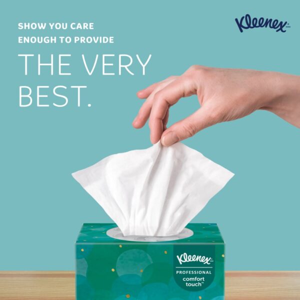 Kleenex® Professional Facial Tissue (21270), 2-Ply, White, Upright Facial Tissue Cube Boxes for Business (90 Tissues/Box, 36 Boxes/Case, 3,240 Tissues/Case) - Image 4