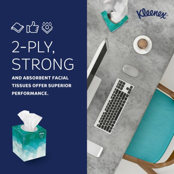 Kleenex® Professional Facial Tissue (21270), 2-Ply, White, Upright Facial Tissue Cube Boxes for Business (90 Tissues/Box, 36 Boxes/Case, 3,240 Tissues/Case) - Image 9