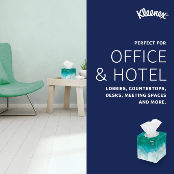 Kleenex® Professional Facial Tissue (21270), 2-Ply, White, Upright Facial Tissue Cube Boxes for Business (90 Tissues/Box, 36 Boxes/Case, 3,240 Tissues/Case) - Image 8